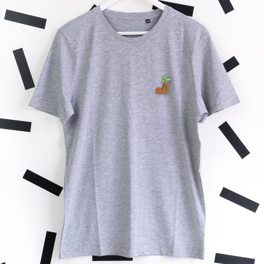 Wall-e Boot Embroidered T-Shirt - Grey