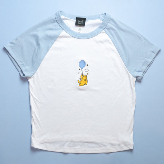 Winnie Balloon Embroidered Women's Ringer T-Shirt