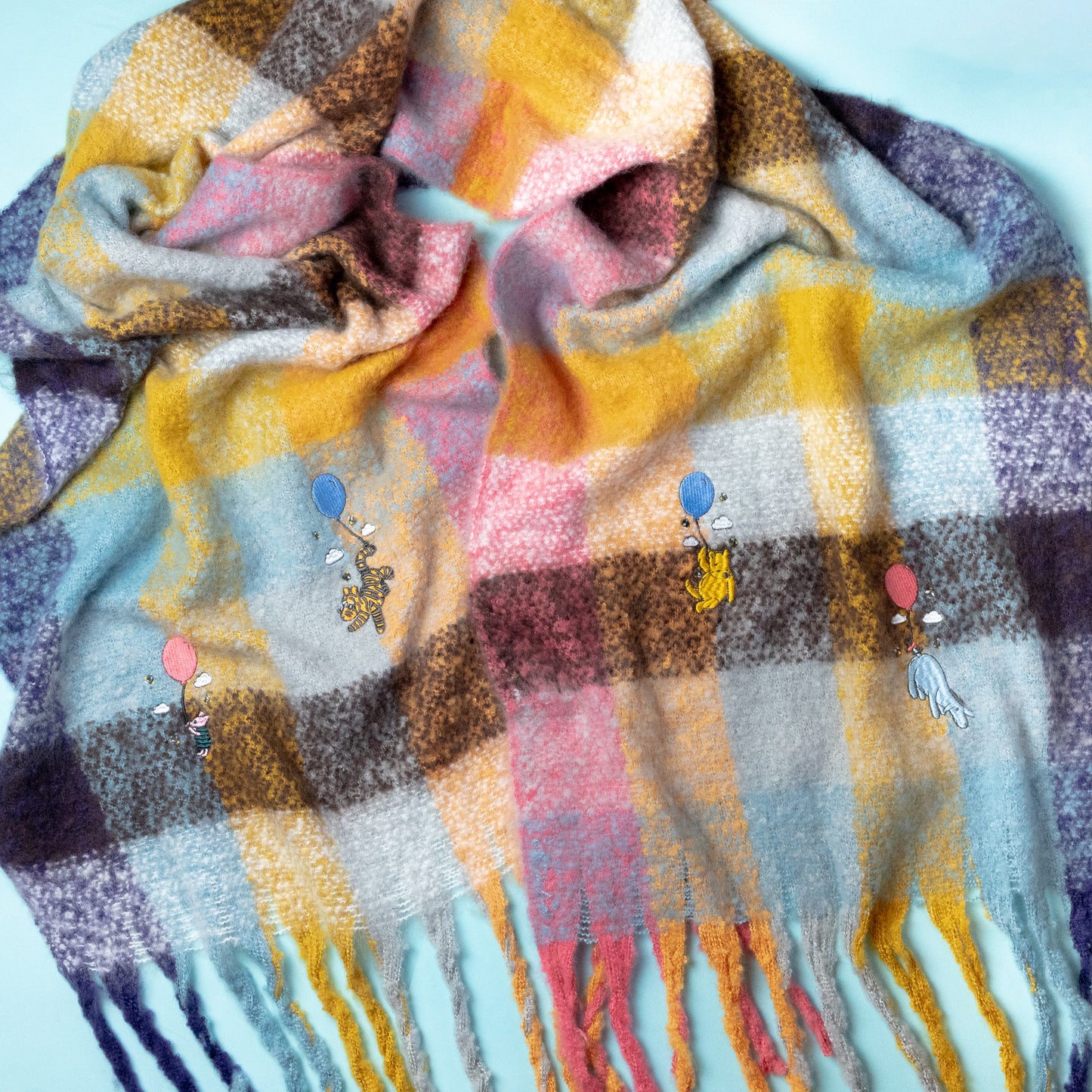 Winnie Balloons Embroidered Scarf