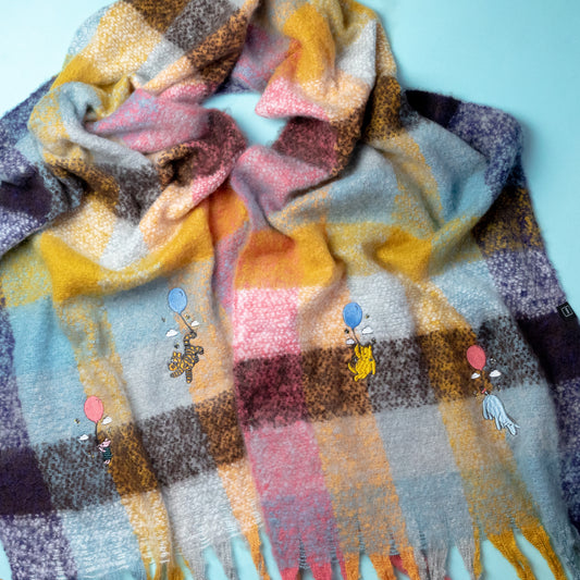 Winnie Balloons Embroidered Scarf