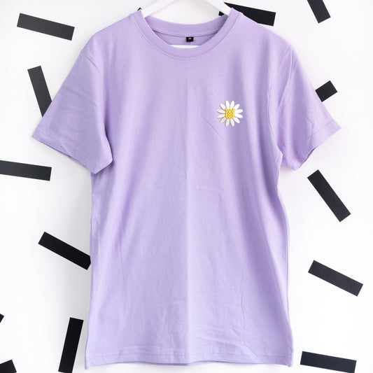 Winnie Flower Embroidered T-Shirt - Purple