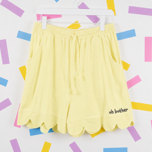 Winnie Balloon Embroidered Yellow Scallop Tee & Shorts Set