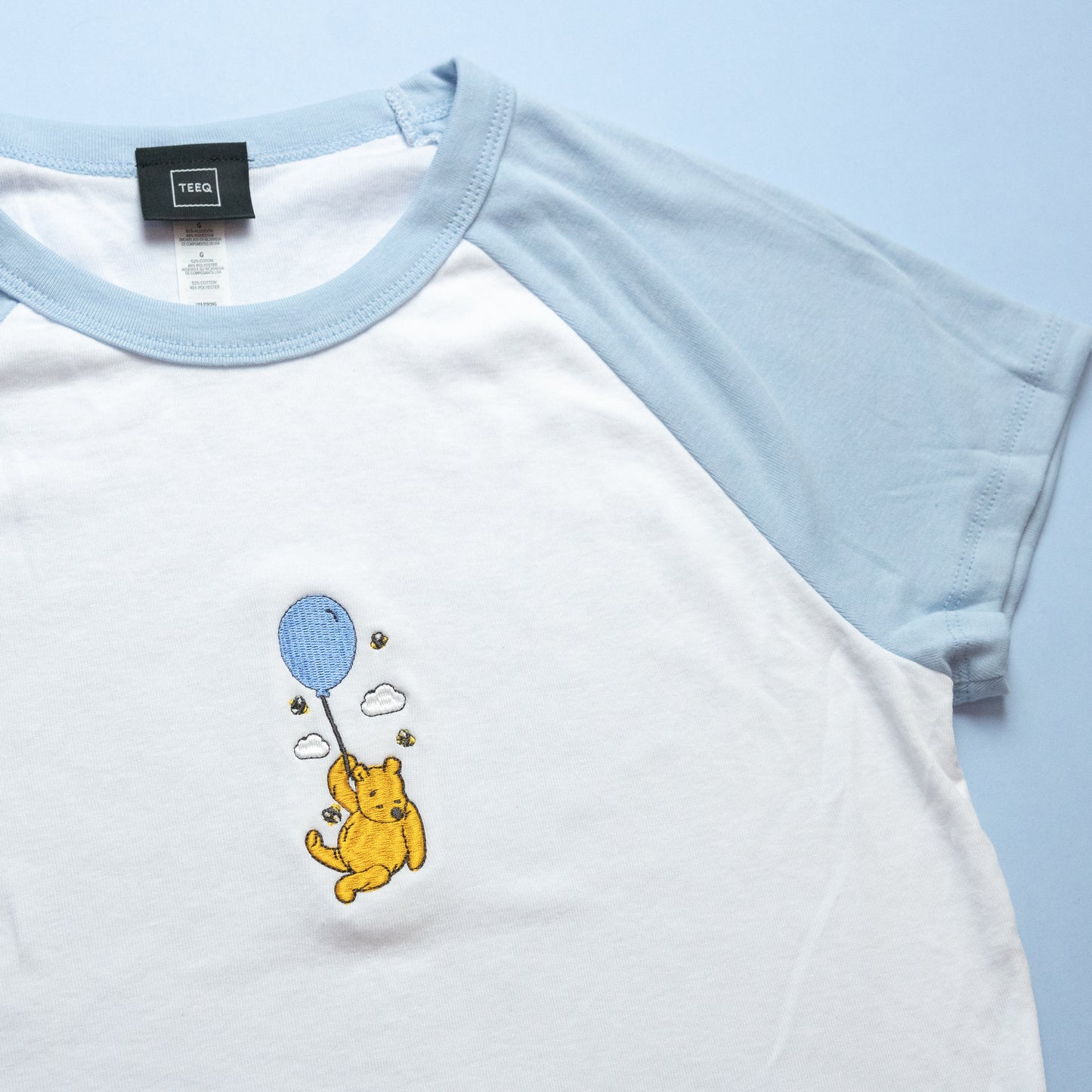 Winnie Balloon Embroidered Women's Ringer T-Shirt
