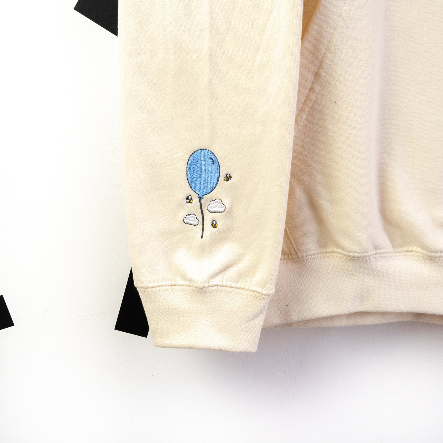 Winnie Balloons Embroidered Hoodie - Cream