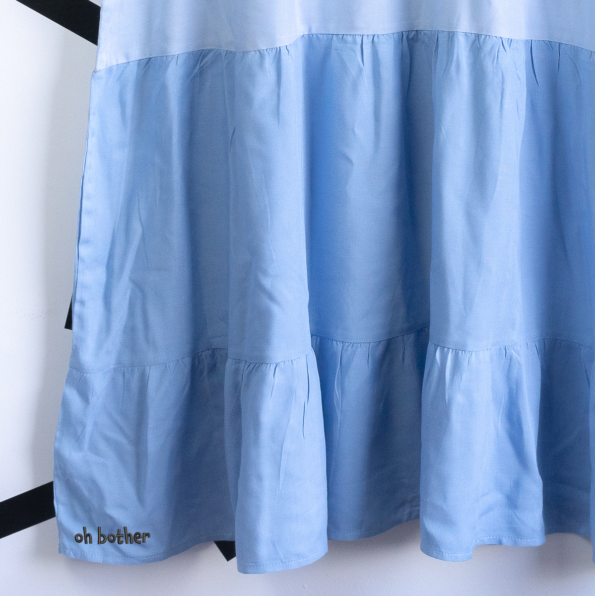 Winnie Balloon Blue Tiered Embroidered Dress