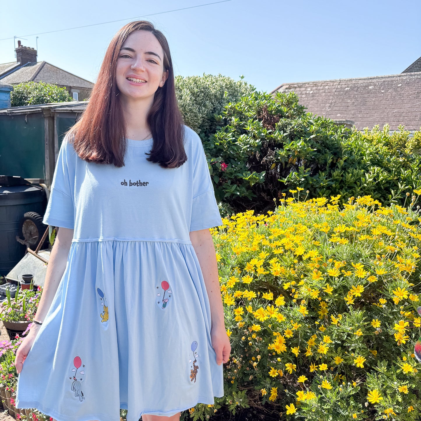 Winnie & Pals Balloon Embroidered Smock Dress