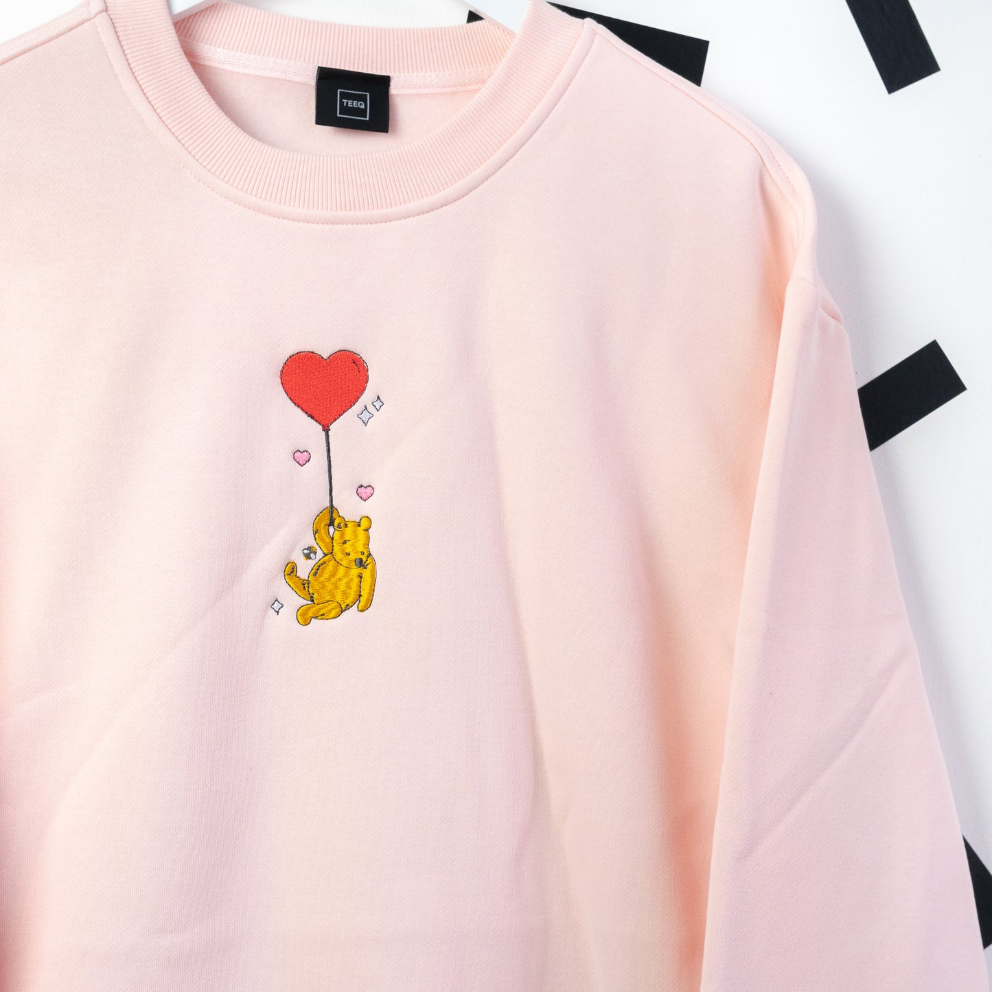 Winnie Valentines Balloons Embroidered Women's Jumper - Pink