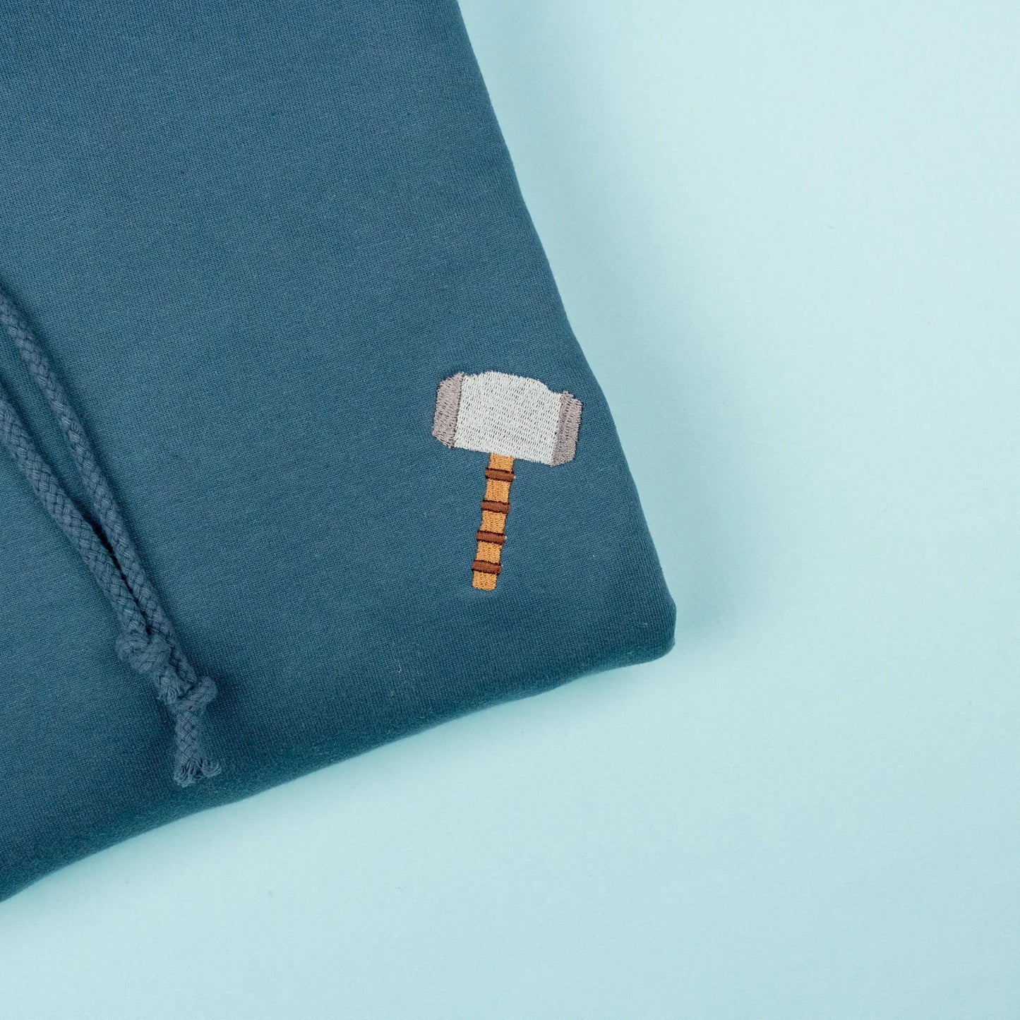 Thor - Mjolnir Embroidered Blue Hoodie