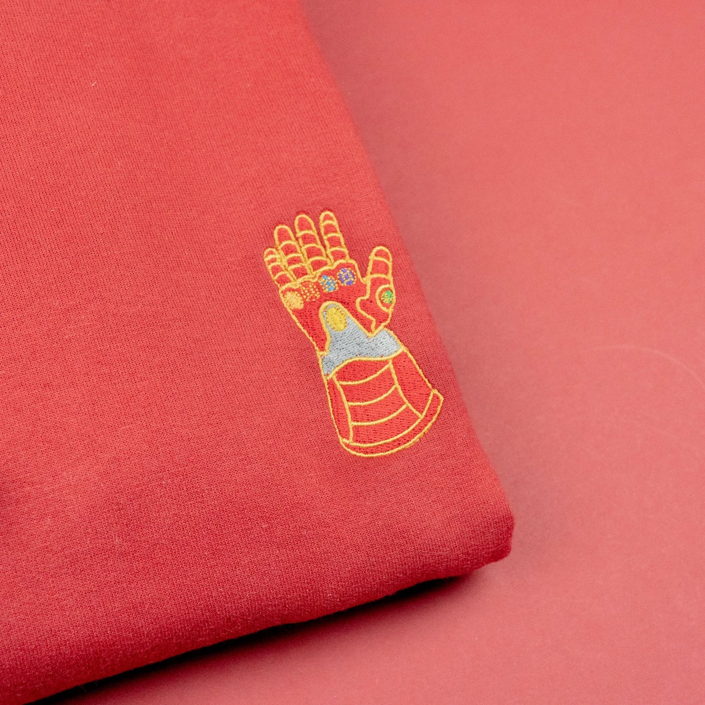 Iron Man Infinity Gauntlet Red Embroidered Hoodie