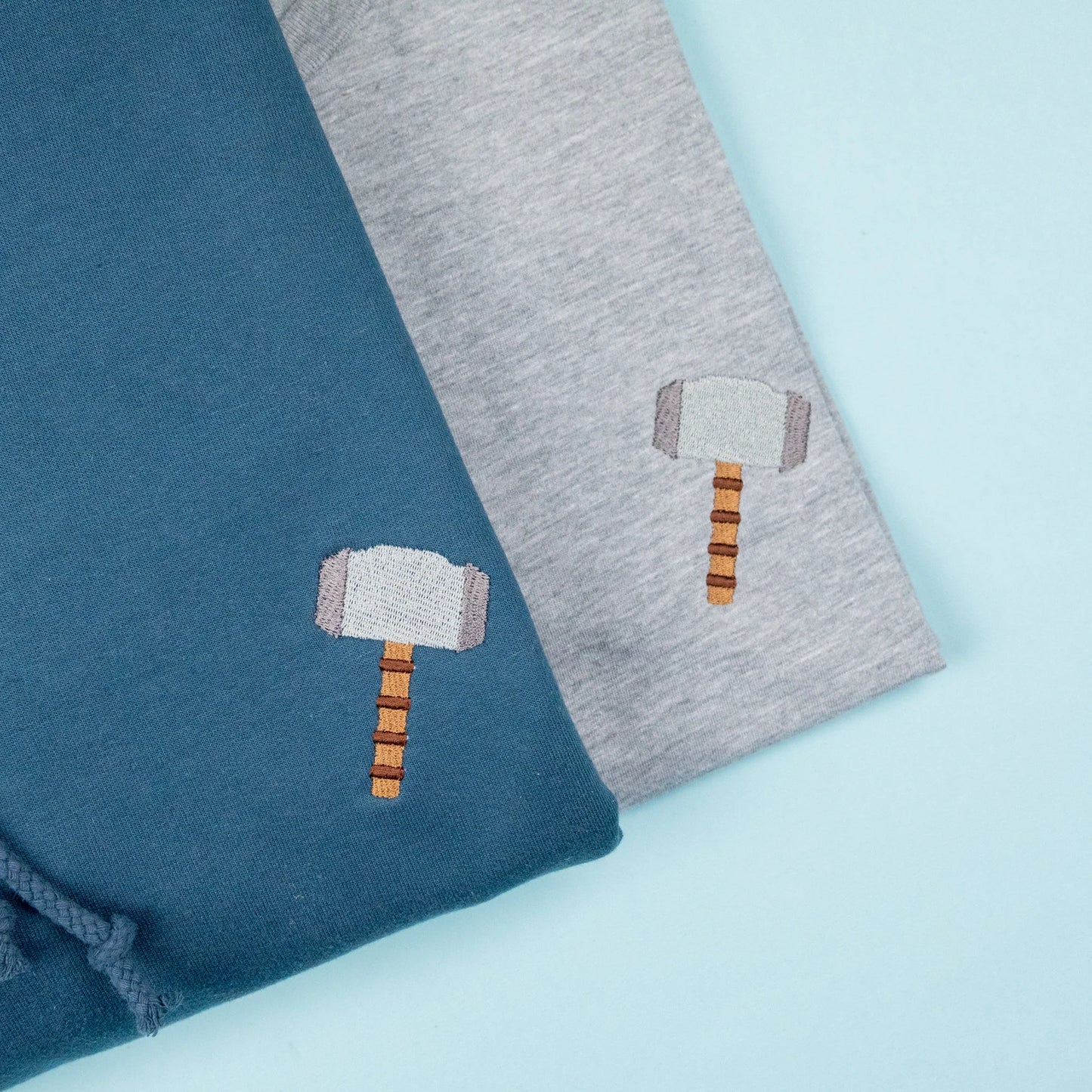 Thor - Mjolnir Embroidered Blue Hoodie