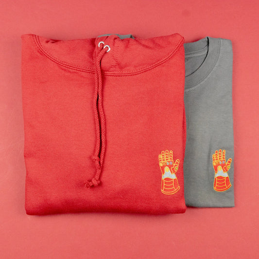 Iron Man Infinity Gauntlet Red Embroidered Hoodie