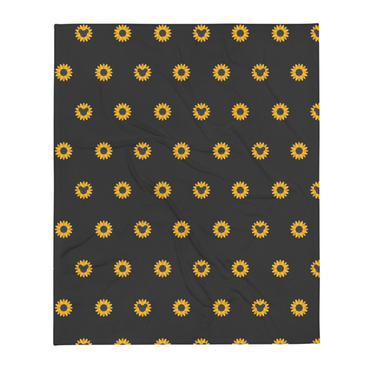 Mickey Sunflower Black Pattern Blanket