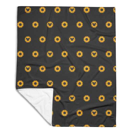 Mickey Sunflower Black Pattern Blanket