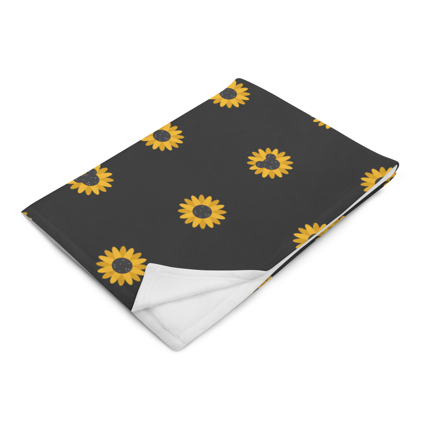 Mickey Sunflower Black Pattern Blanket