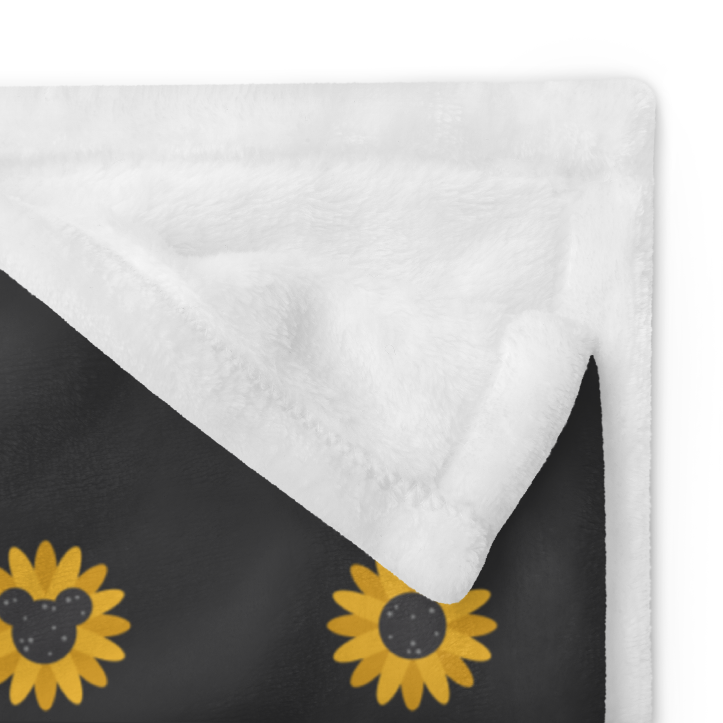 Mickey Sunflower Black Pattern Blanket