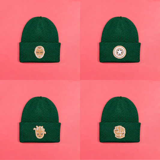 Superhero Gingerbread Knitted Beanie - Green