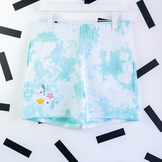 Ariel Embroidered Tie Dye Shorts
