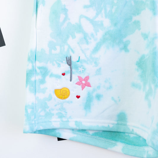 Ariel Embroidered Tie Dye Shorts