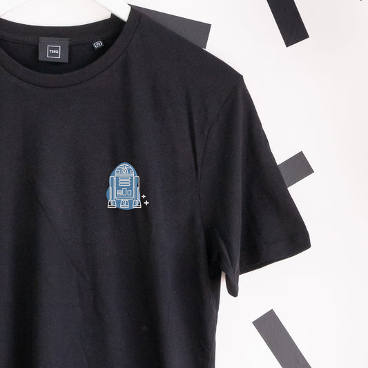Blue Droid, R2D2 Embroidered T-Shirt