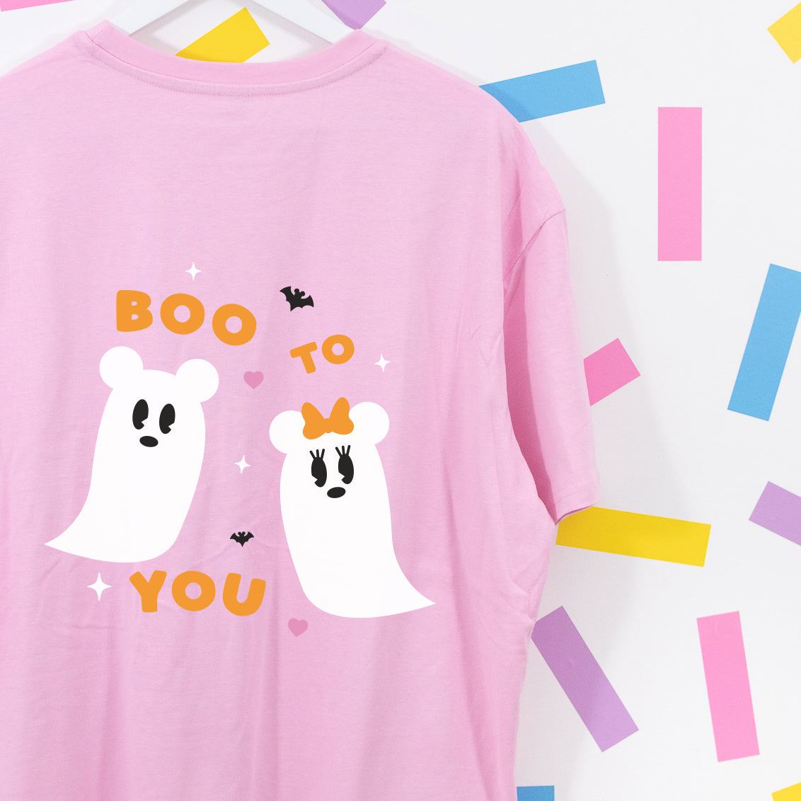 Boo To You Mickey & Minnie Ghosts Oversized T-Shirt - Pink