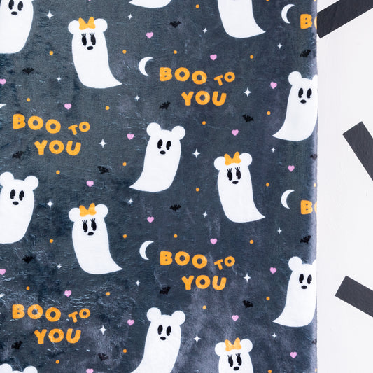 Boo To You Mickey & Minnie Ghosts Blanket - Black