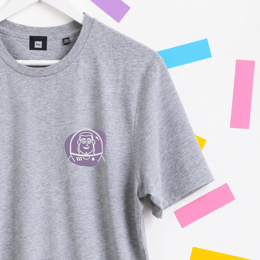 Buzz Lightyear Toy Story Embroidered T-Shirt - Grey