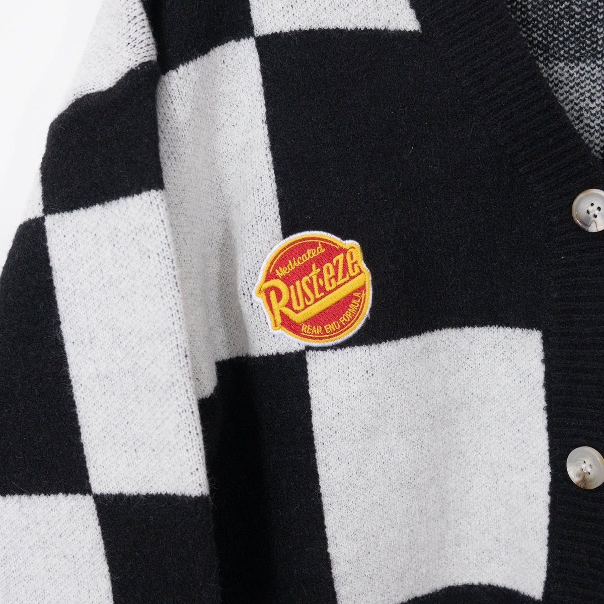 Cars Lightning McQueen Embroidered Checkered Cardigan