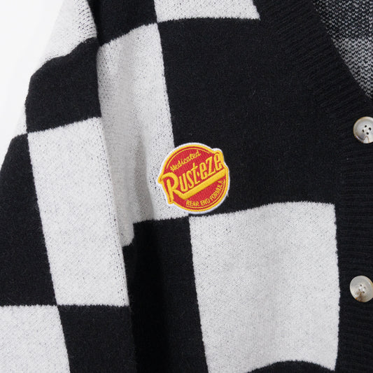 Cars Lightning McQueen Embroidered Checkered Cardigan