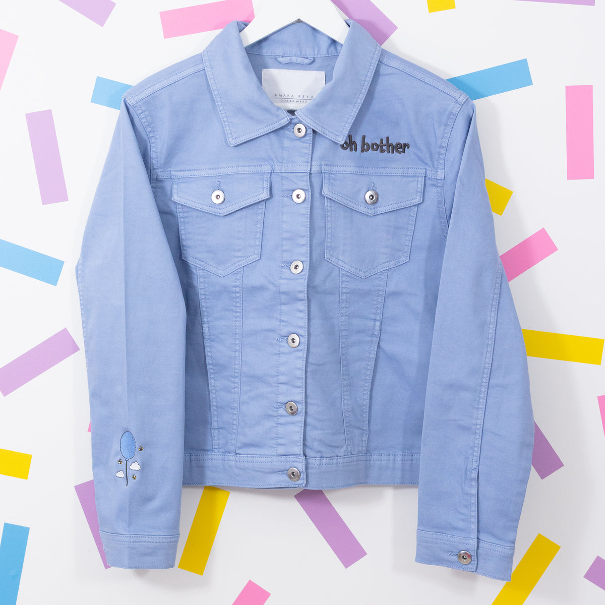 Winnie Balloons Embroidered Women's Denim Jacket