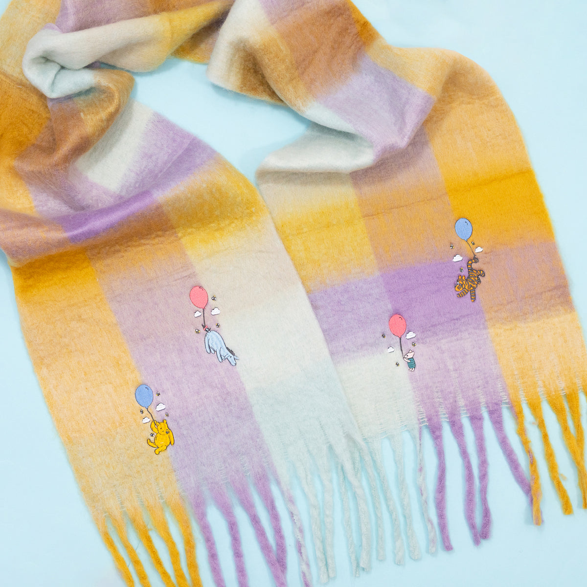 Winnie Balloons Embroidered Scarf