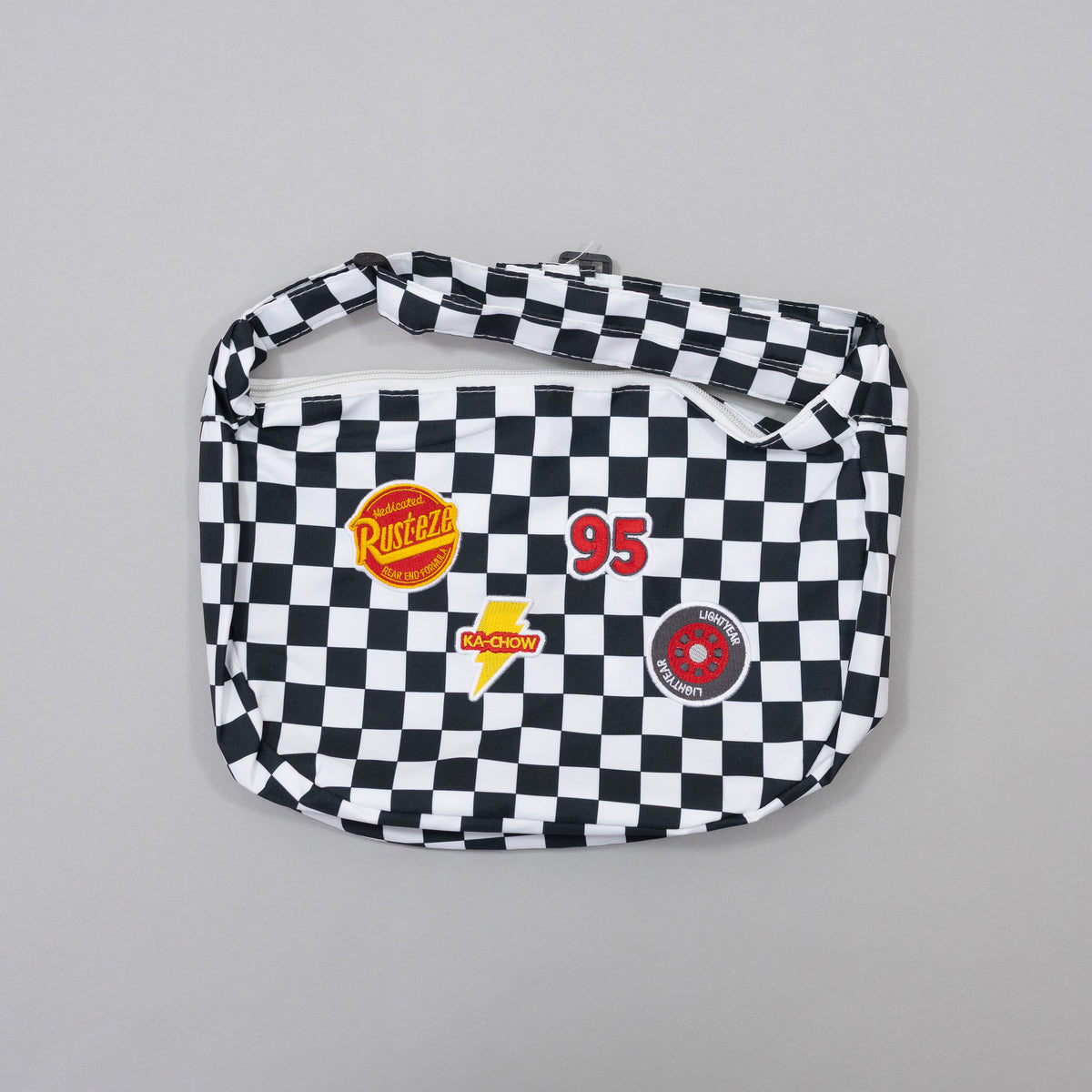 Cars Lightning McQueen Embroidered Checkered Sling Bag