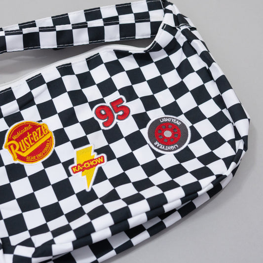 Cars Lightning McQueen Embroidered Checkered Sling Bag