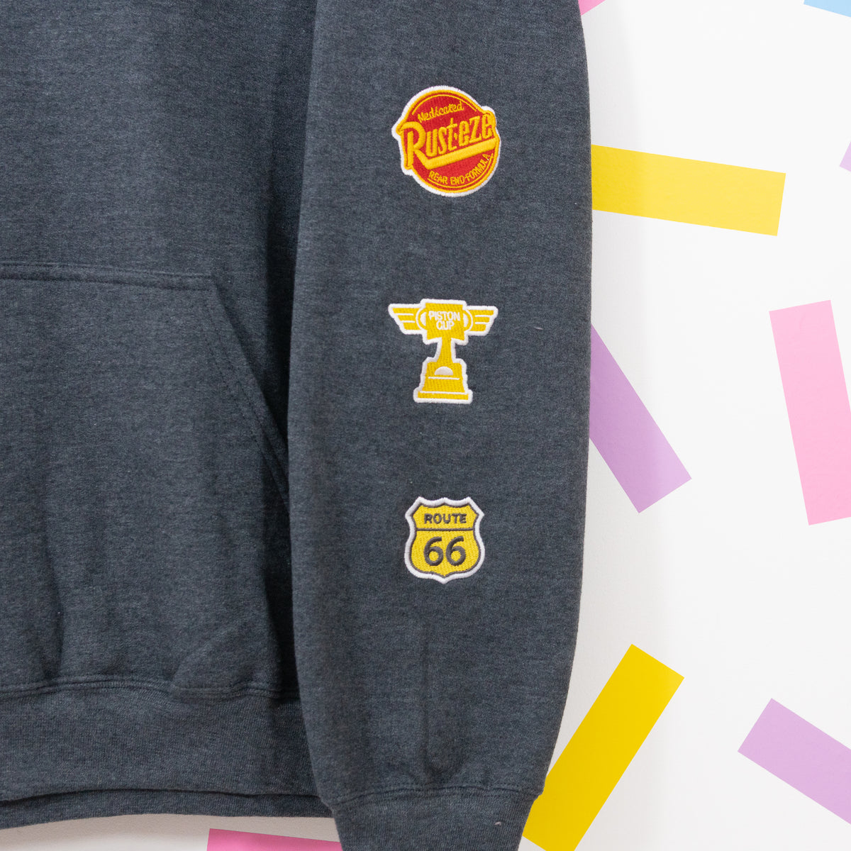 Radiator Springs Embroidered Heather Black Hoodie