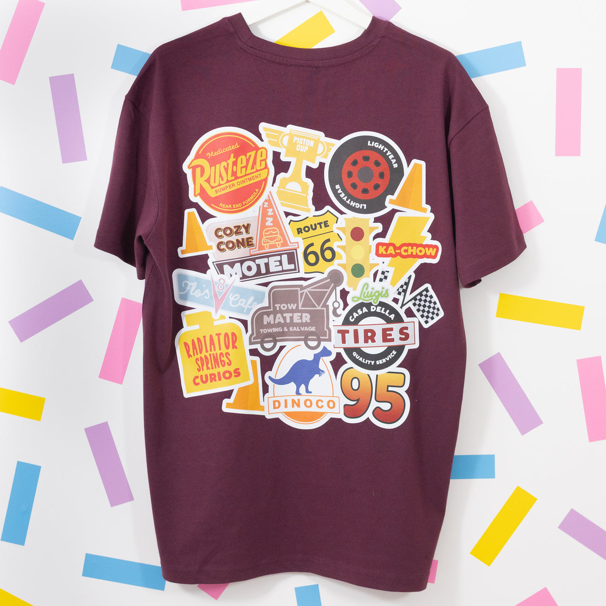 Cars Radiator Springs Oversized T-Shirt - Cherry