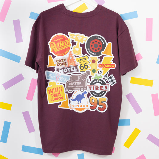Cars Radiator Springs Oversized T-Shirt - Cherry