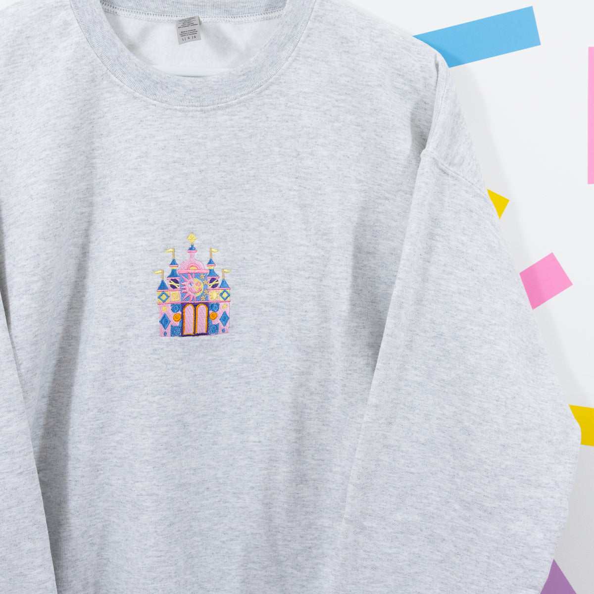 Sample - Small World Heather Grey Embroidered Jumper