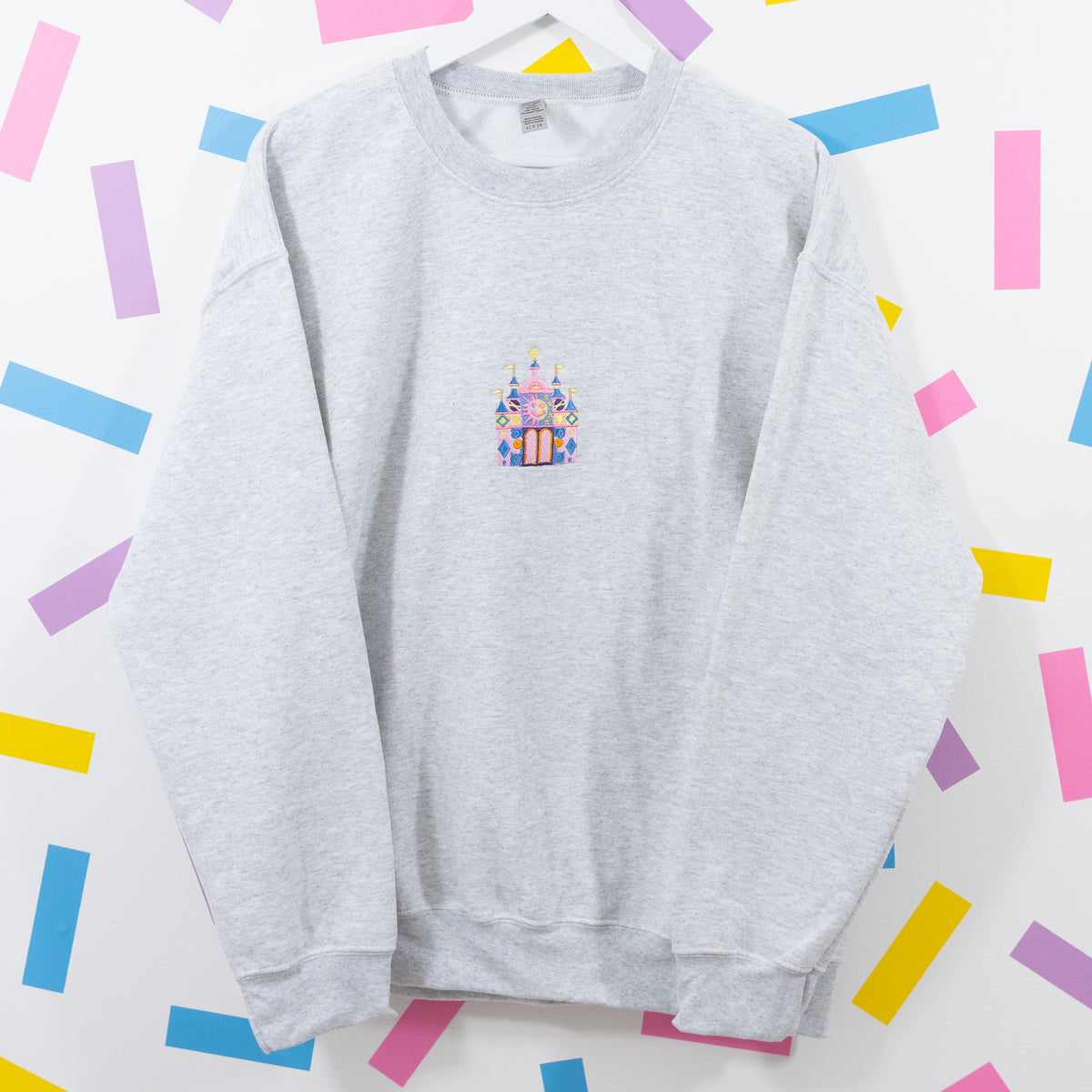 Sample - Small World Heather Grey Embroidered Jumper