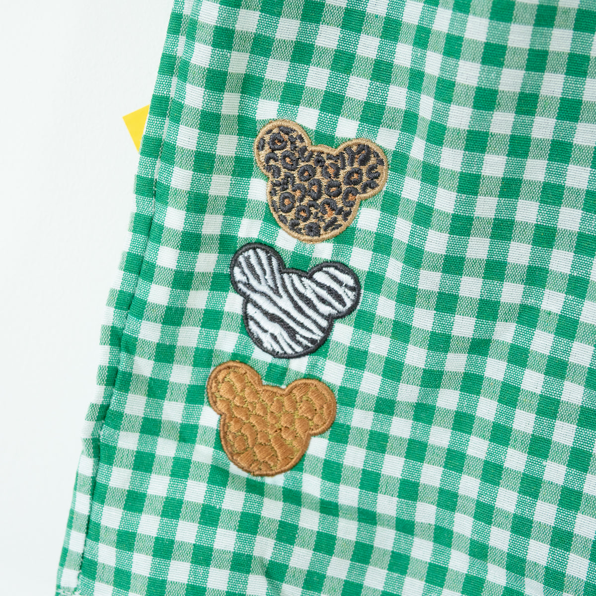 Animal Kingdom Mickey Green Gingham Shorts