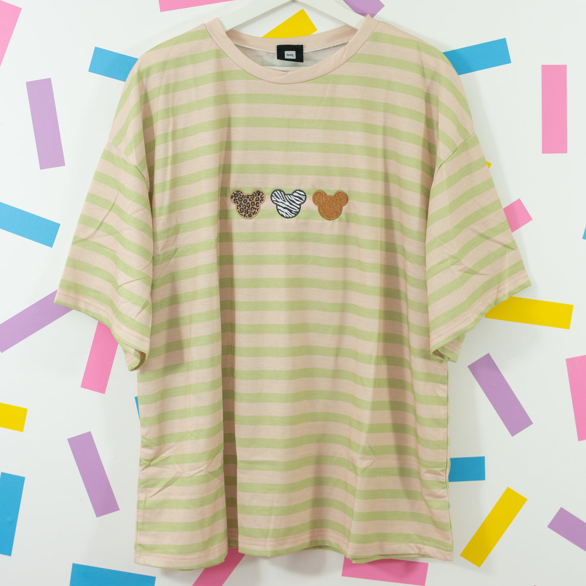 Animal Kingdom Mickey Embroidered Stripe Tee