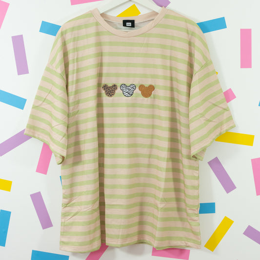 Animal Kingdom Mickey Embroidered Stripe Tee