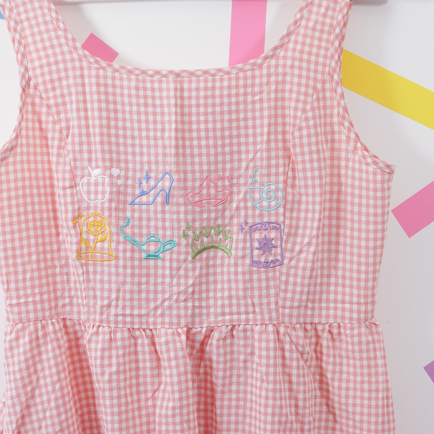 SAMPLE - Princess Icons Embroidered Gingham Dress