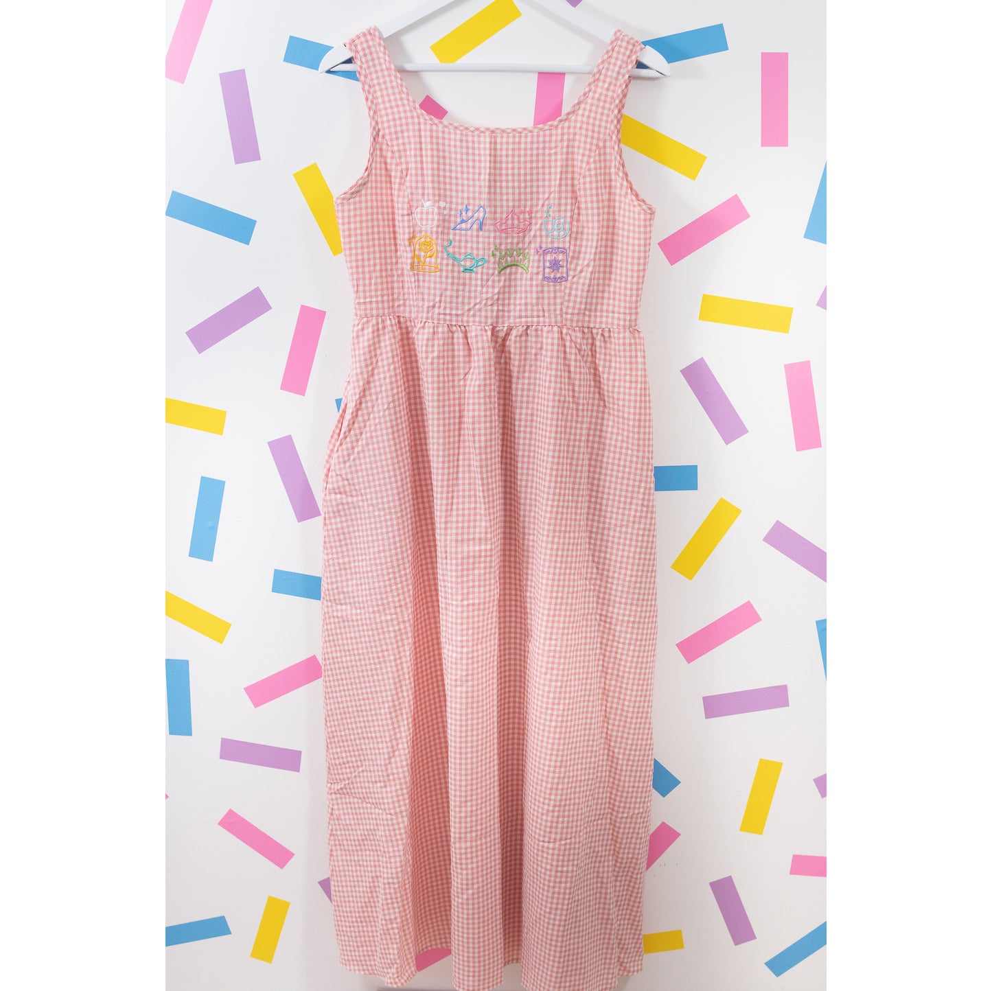 SAMPLE - Princess Icons Embroidered Gingham Dress
