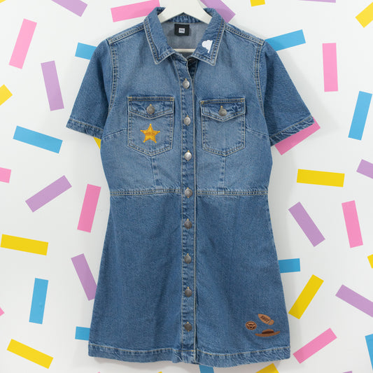 Woody Toy Story Embroidered Denim Dress