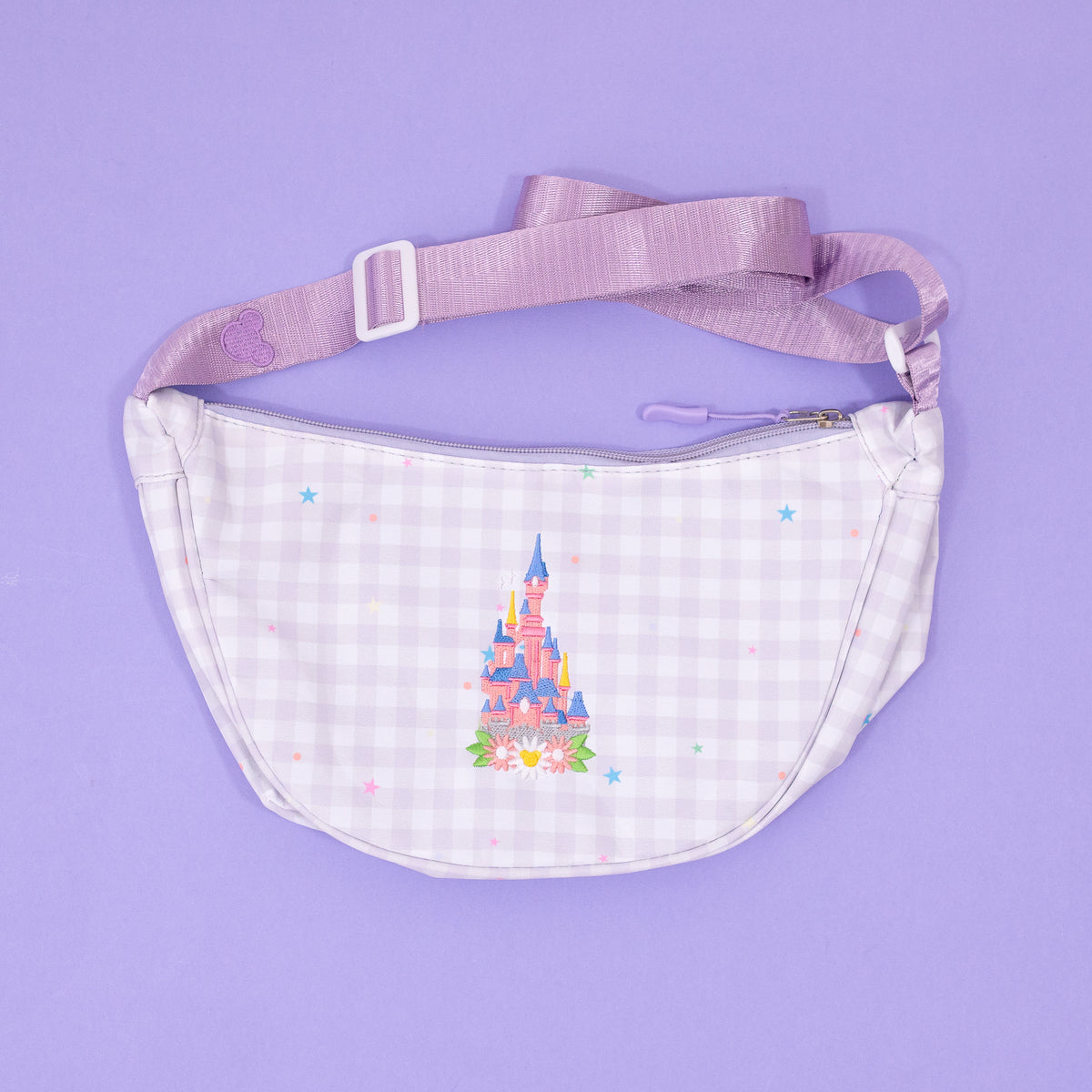 Disneyland Paris Floral Gingham Sling Bag - Purple