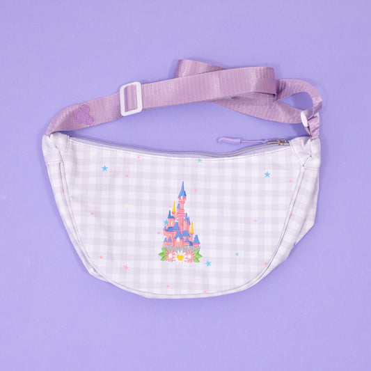 Disneyland Paris Floral Gingham Sling Bag - Purple