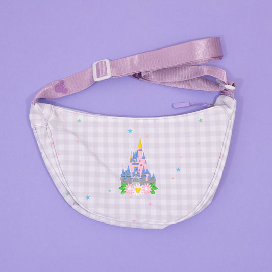 Walt Disney World Floral Gingham Sling Bag - Purple