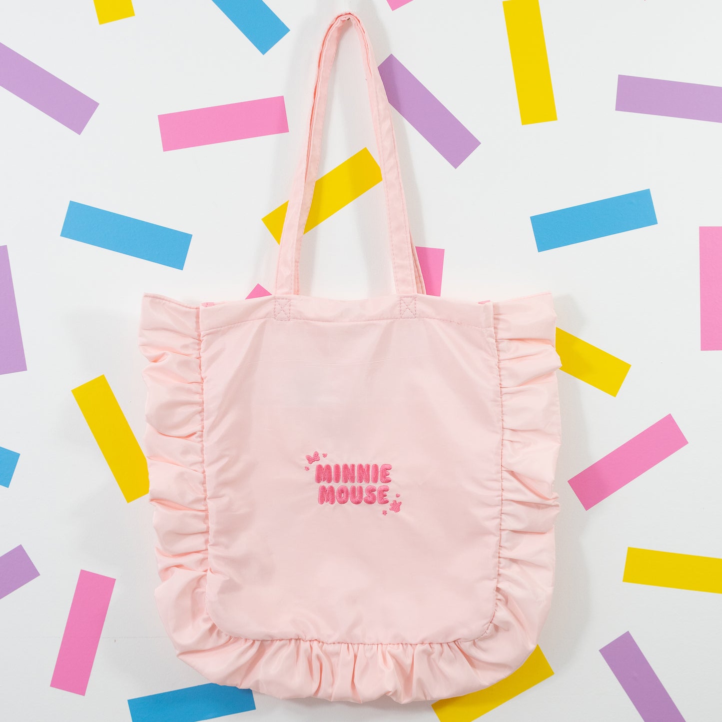 Minnie Mouse Pink Embroidered Frilly Tote Bag