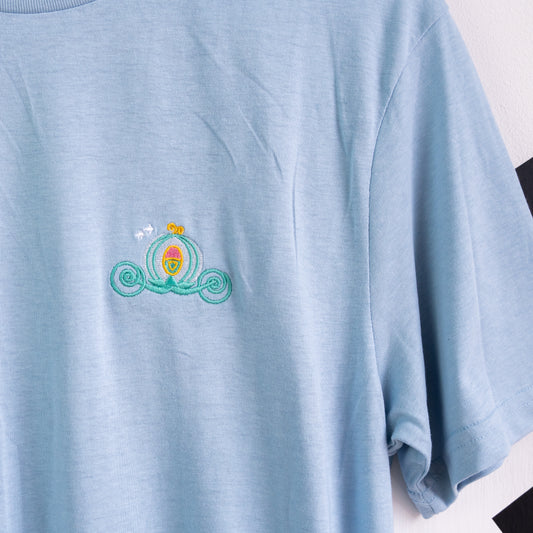 Cinderella Embroidered T-Shirt - Light Blue