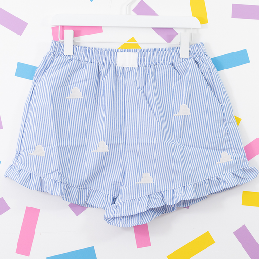 Cloud Toy Story Embroidered Stripe Blue Shorts