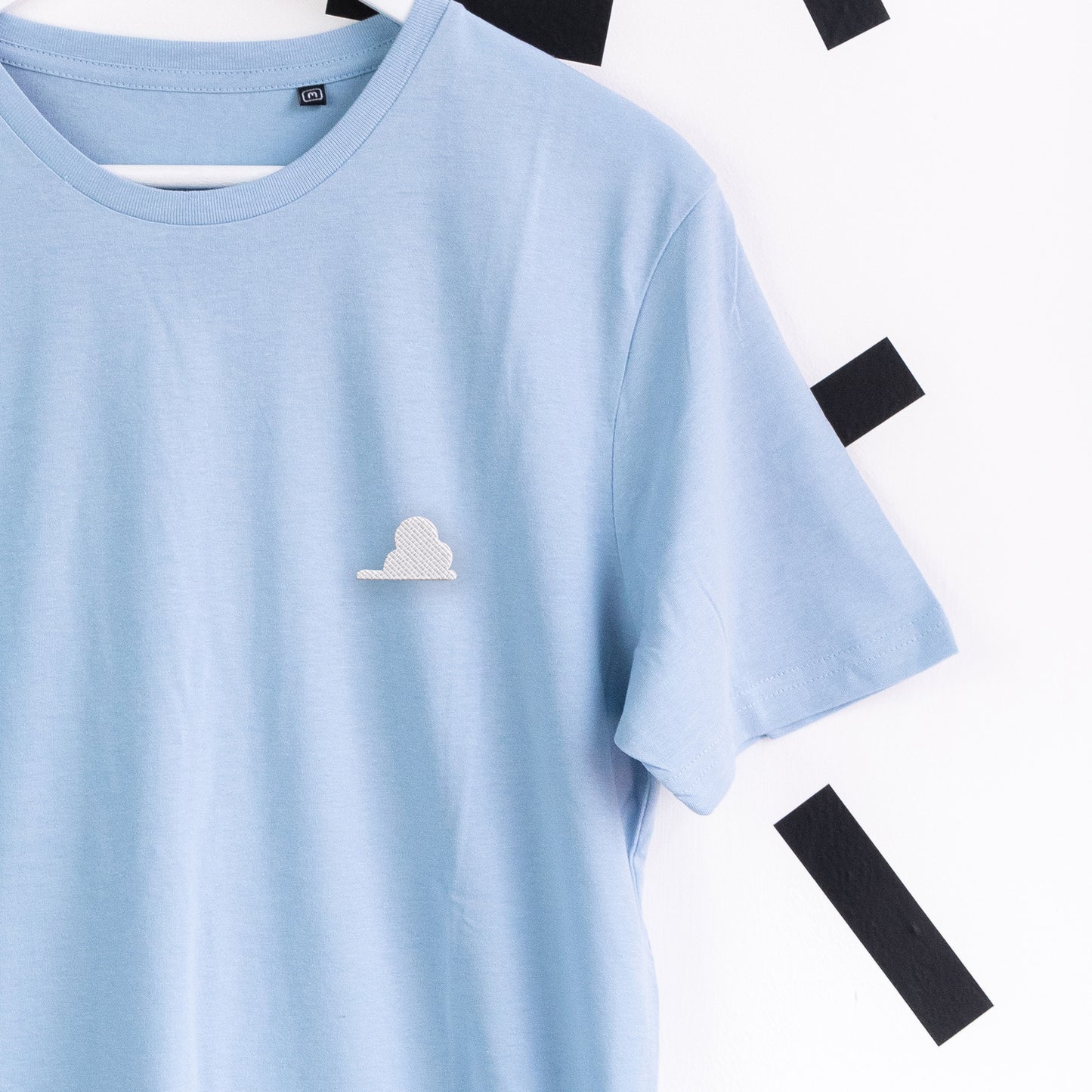 Cloud Embroidered T-Shirt - Light Blue
